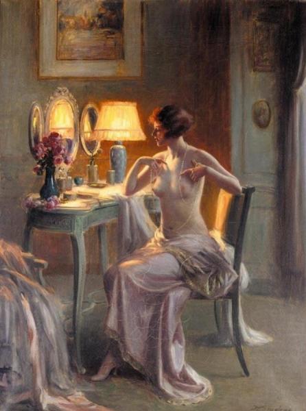 The Pearl Necklace by Delphin Enjolras Oil Painting Reproductions