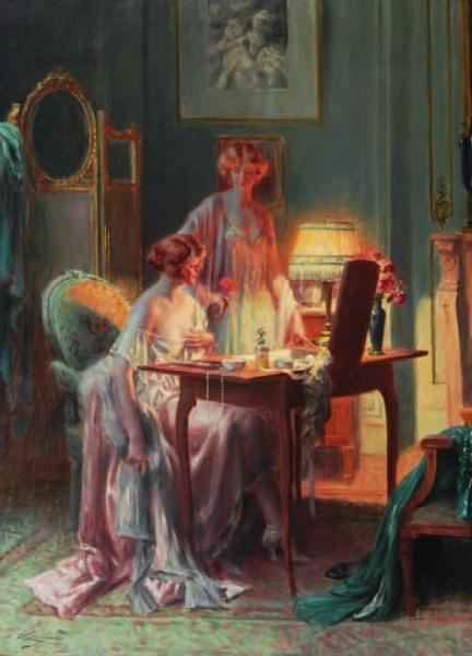 Two Women In The Boudoir by Delphin Enjolras