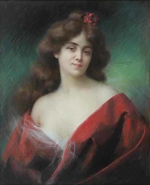 Woman In Red Dress by Delphin Enjolras Oil Painting Reproductions