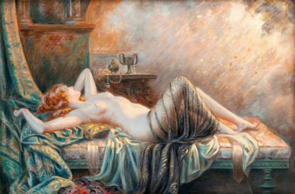 Young Woman On The Sofa by Delphin Enjolras