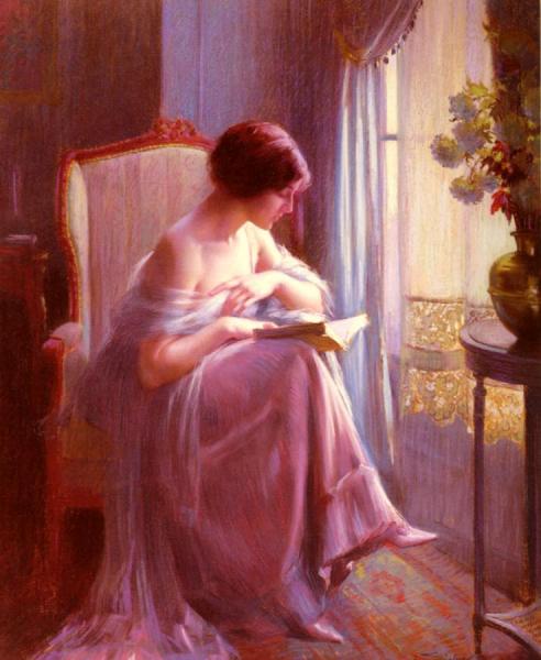 Young Woman Reading By A Window by Delphin Enjolras