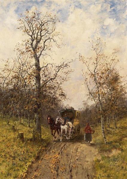 The Stagecoach by Desire Thomassin-renardt Oil Painting Reproductions