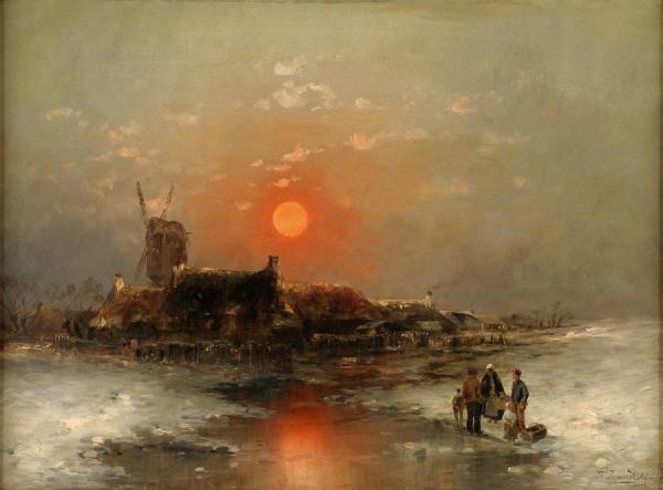 The Winter Sun by Desire Thomassin-renardt Oil Painting Reproductions