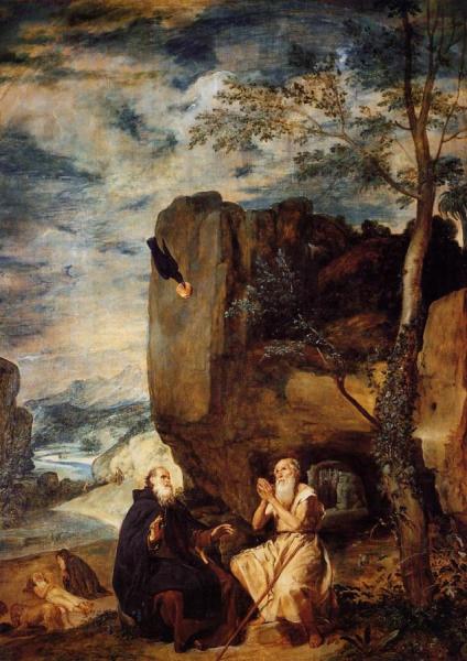 St. Anthony Abbot And St. Paul The Hermit by Diego Velazquez Oil Painting Reproductions