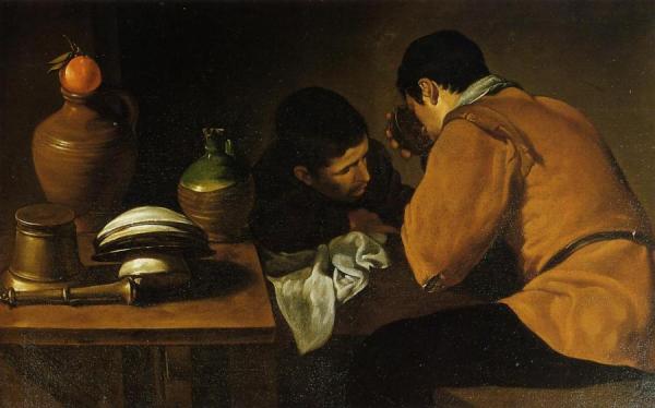 Two Young Men At A Table by Diego Velazquez
