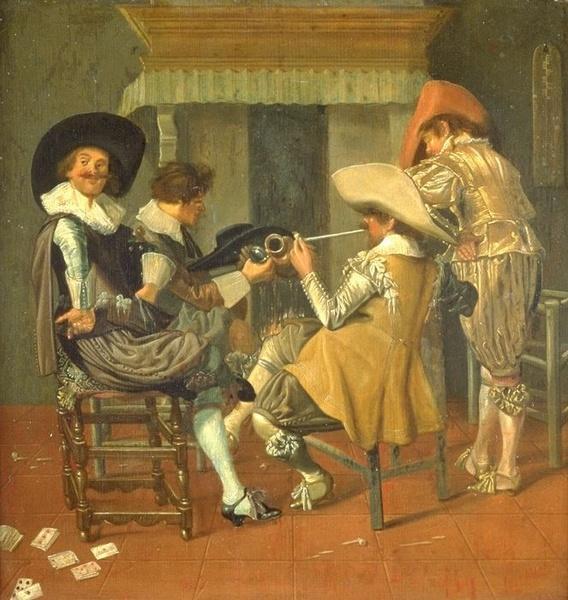 Herrengesellschaft Am Kamin by Dirck Hals Oil Painting Reproductions
