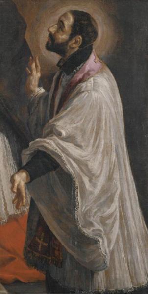 A Kneeling Cleric, Probably A Saint by Domenico Fetti