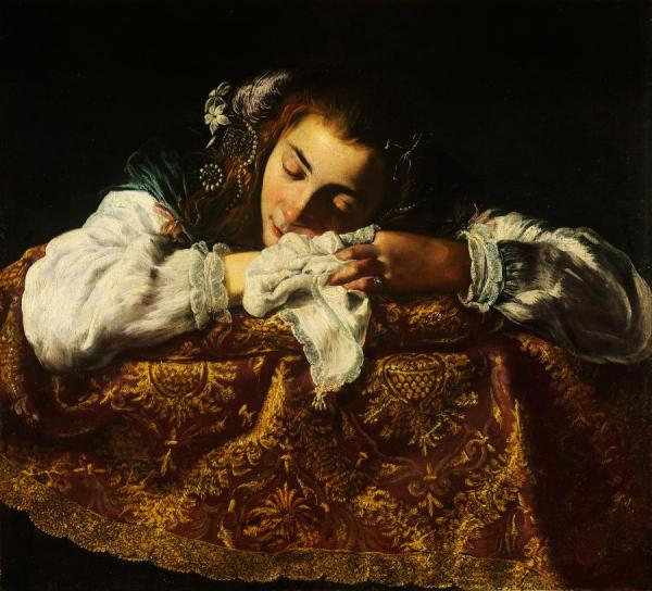 Sleeping Girl, 1620-1622 by Domenico Fetti