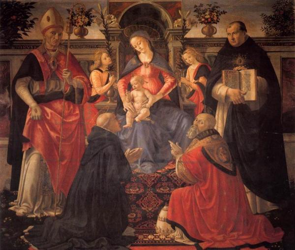 Domenico Ghirlandaio Madonna And Child Enthroned Between Angels And Saints