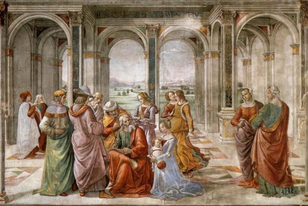 Zacharias Writes Down The Name Of His Son by Domenico Ghirlandaio Oil Painting Reproductions