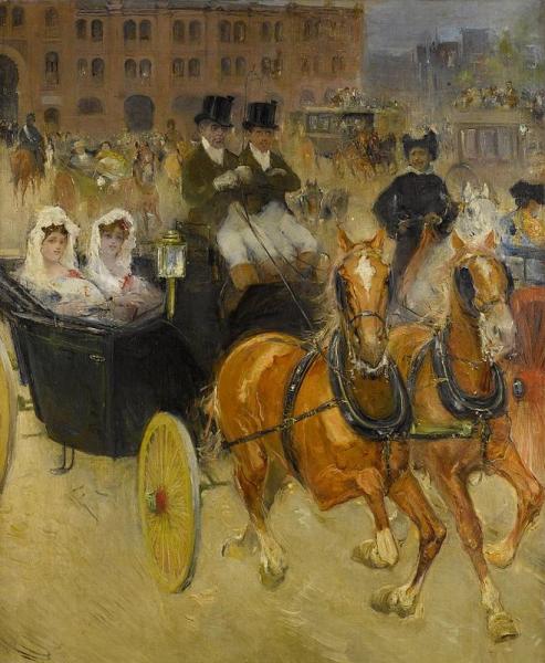 A Busy Square by Domingo Muñoz Cuesta