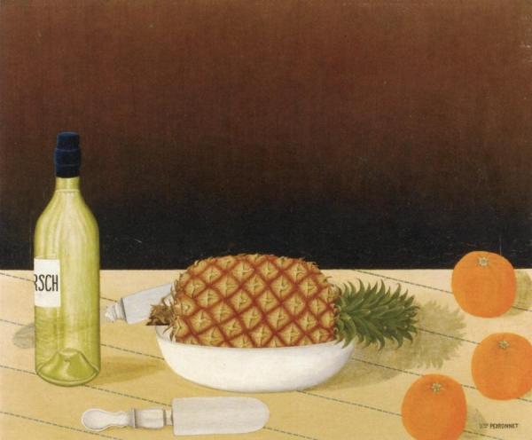 Nature Morte Avec Ananas Et Oranges by Dominique Peyronnet