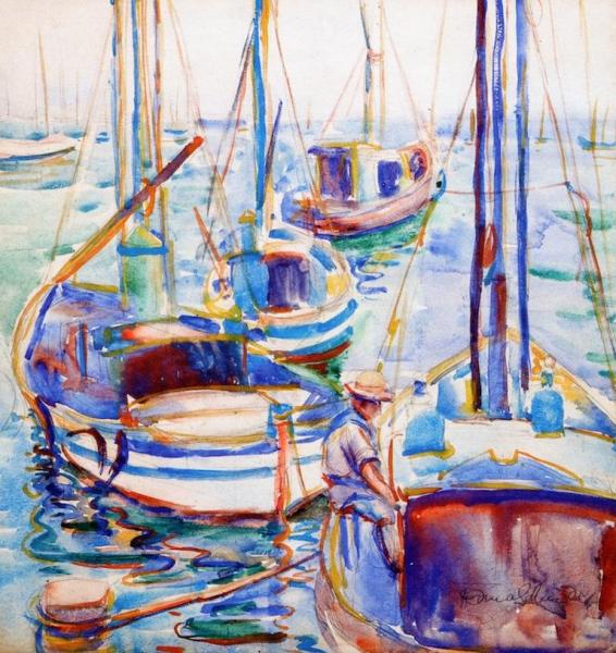 Fishing Boats From Monterey by Donna Schuster Oil Painting Reproductions