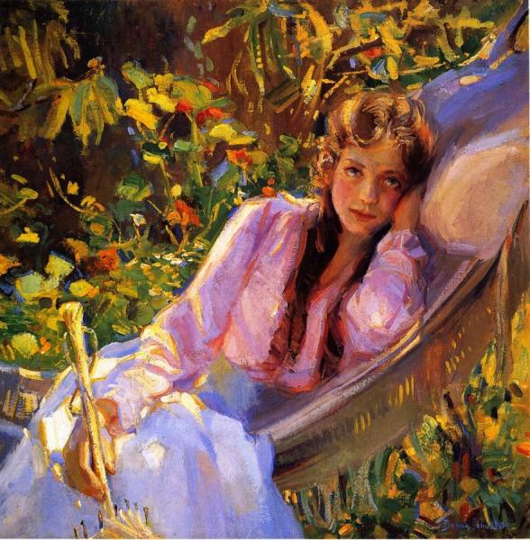 Girl In A Hammock by Donna Schuster