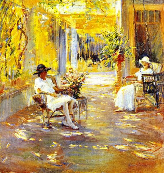 On The Veranda by Donna Schuster Oil Painting Reproductions