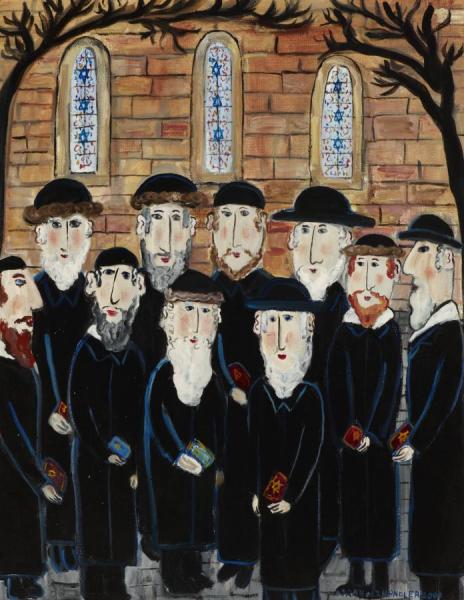 Group Of Jews - The Minyan by Dora Holzhandler