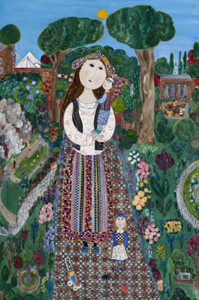 Mother And Children In Holland Park by Dora Holzhandler