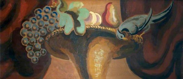 Composition With A Hat, A Dove And Fruit by Duncan Grant