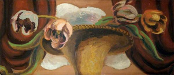 Composition With Tulips And A Hat by Duncan Grant