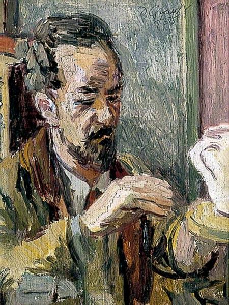Edward Le Bas, Decorating A Pot by Duncan Grant Oil Painting Reproductions