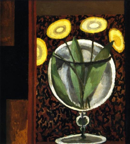 Flowers In A Glass Vase by Duncan Grant