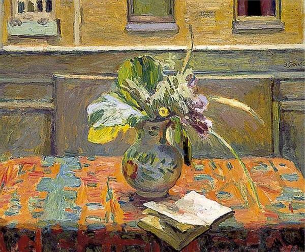 Flowers In Front Of A Window by Duncan Grant