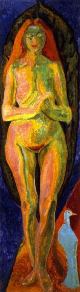 Standing Nude With Bird by Duncan Grant