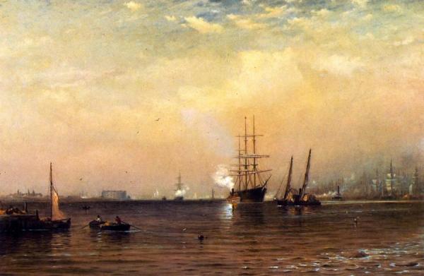 Dwight W. Tryon Morning On The East River From The Brooklyn Side