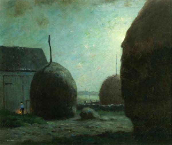 Dwight W. Tryon Newbury Haystacks In Moonlight