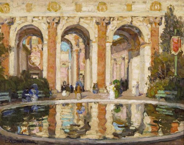 The Pool, Palace Of Fine Arts, San Francisco (court Of The Four Seasons), Circa 1915 by E. Charlton Fortune Oil Painting Reproductions