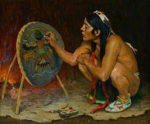 Decorating The War Shield by Eanger Irving Couse