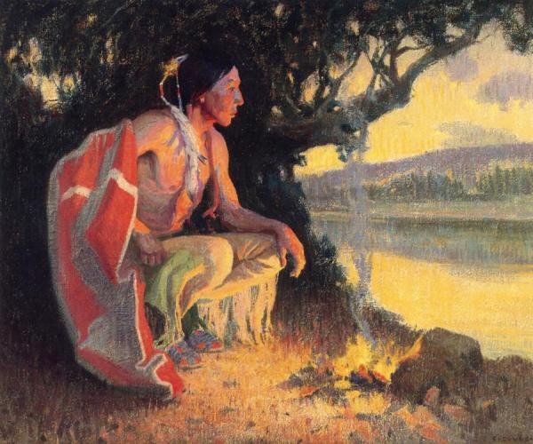 Eanger Irving Couse Indian By The Fire