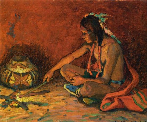 Pueblo Fireside by Eanger Irving Couse