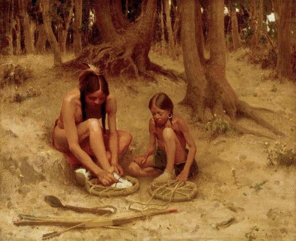 Putting On The War Shoes by Eanger Irving Couse