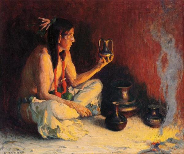 Eanger Irving Couse Taos Indian And Pottery