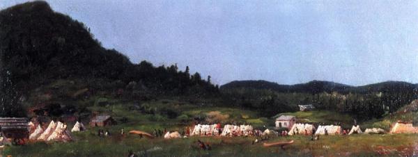 Camp Scene At Grand Portage by Eastman Johnson