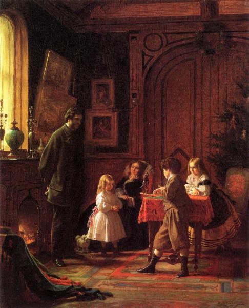 Christmas Time by Eastman Johnson Oil Painting Reproductions