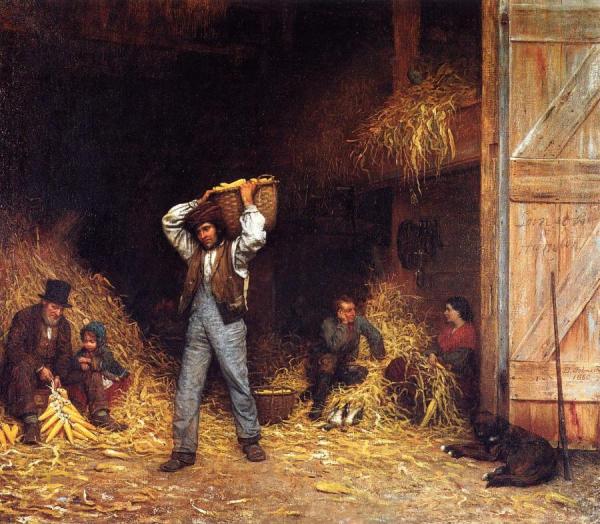 Corn Husking by Eastman Johnson