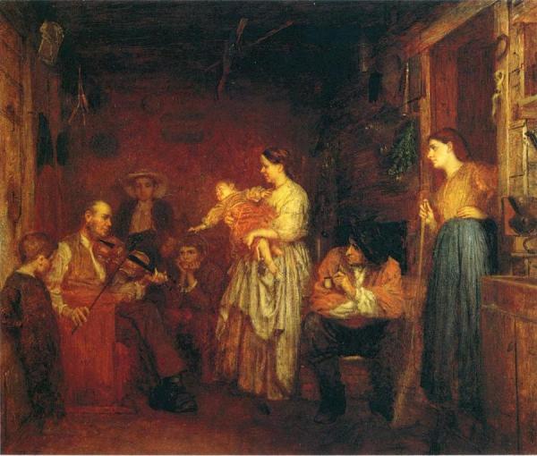 Fiddling His Way by Eastman Johnson