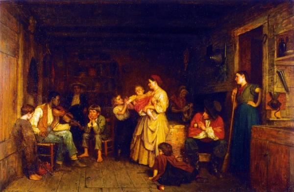 Fiddling His Way by Eastman Johnson