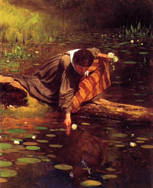 Gathering Lilies by Eastman Johnson