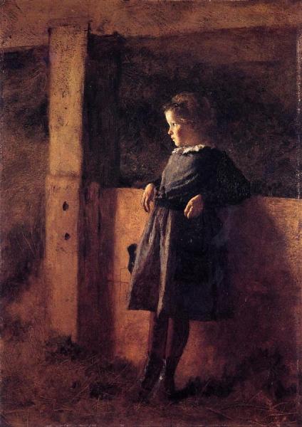 Girl In Barn by Eastman Johnson