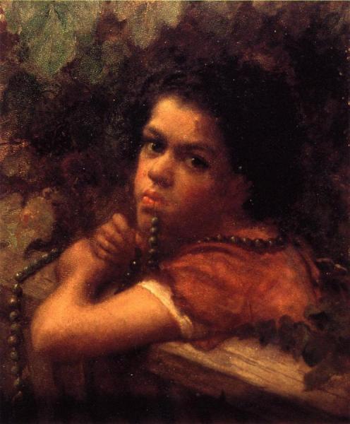 Hannah Amidst The Vines by Eastman Johnson