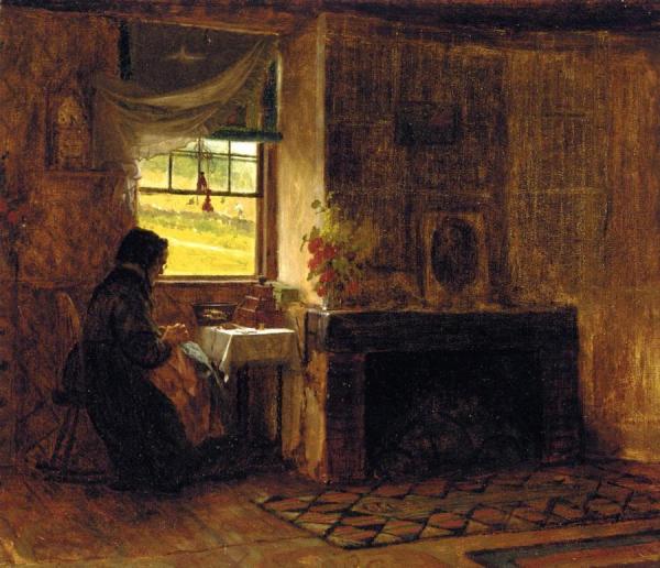 Interior Of A Farm House In Maine by Eastman Johnson