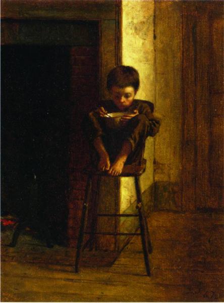 Eastman Johnson Little Boy On A Stool