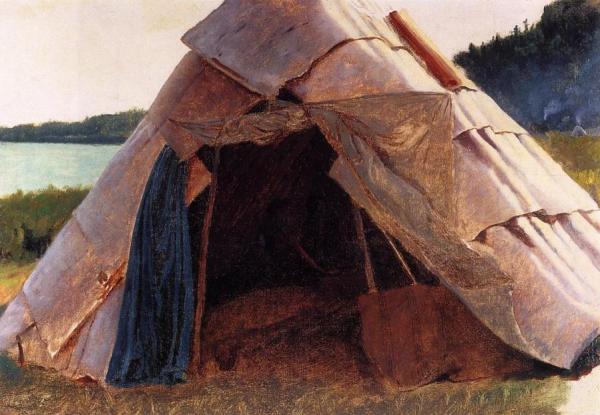 Ojibwe Wigwam At Grand Portage by Eastman Johnson