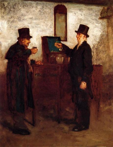 Study For 'a Glass With The Squire' by Eastman Johnson