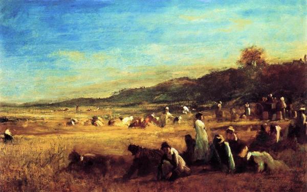 Study For 'the Cranberry Harvest, Island Of Nantucket' by Eastman Johnson