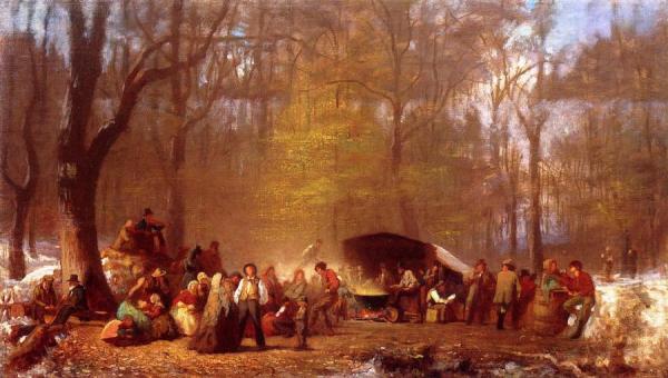 Eastman Johnson Sugaring Off At The Camp, Fryeburg, Maine