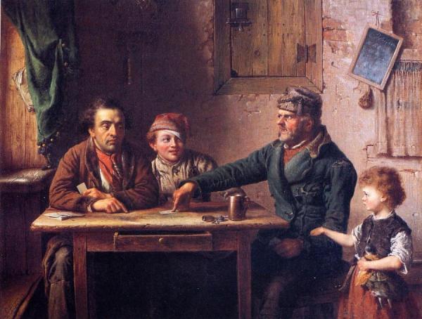 The Card Players by Eastman Johnson